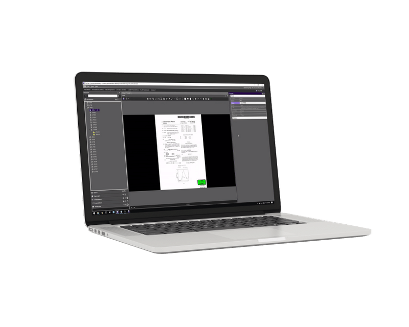 Trial presentation software on a laptop